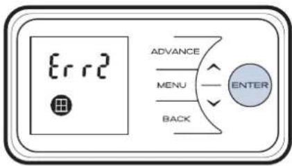 err2 ADVANCE MENU BACK ENTER