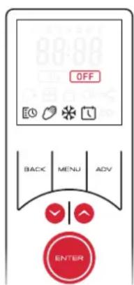 OFF EO BACK MENU ADV ENTER