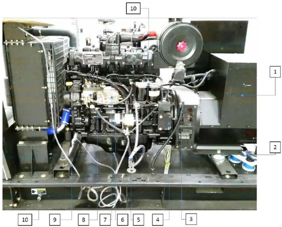 Labeled mechanical assembly diagram with numbered components for identification
