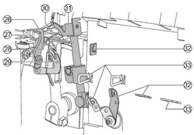 Technical diagram of a mechanical assembly with numbered components for identification