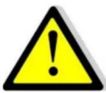 Yellow triangular warning sign with black exclamation mark symbol