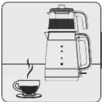 Line drawing of a kettle and coffee cup on a table (no text or symbols)