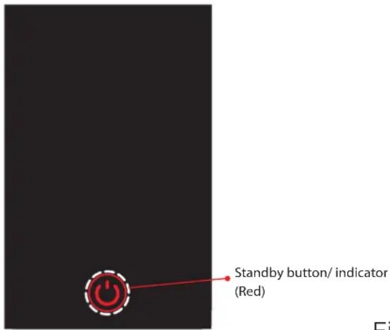 Standby button/ indicator (Red)