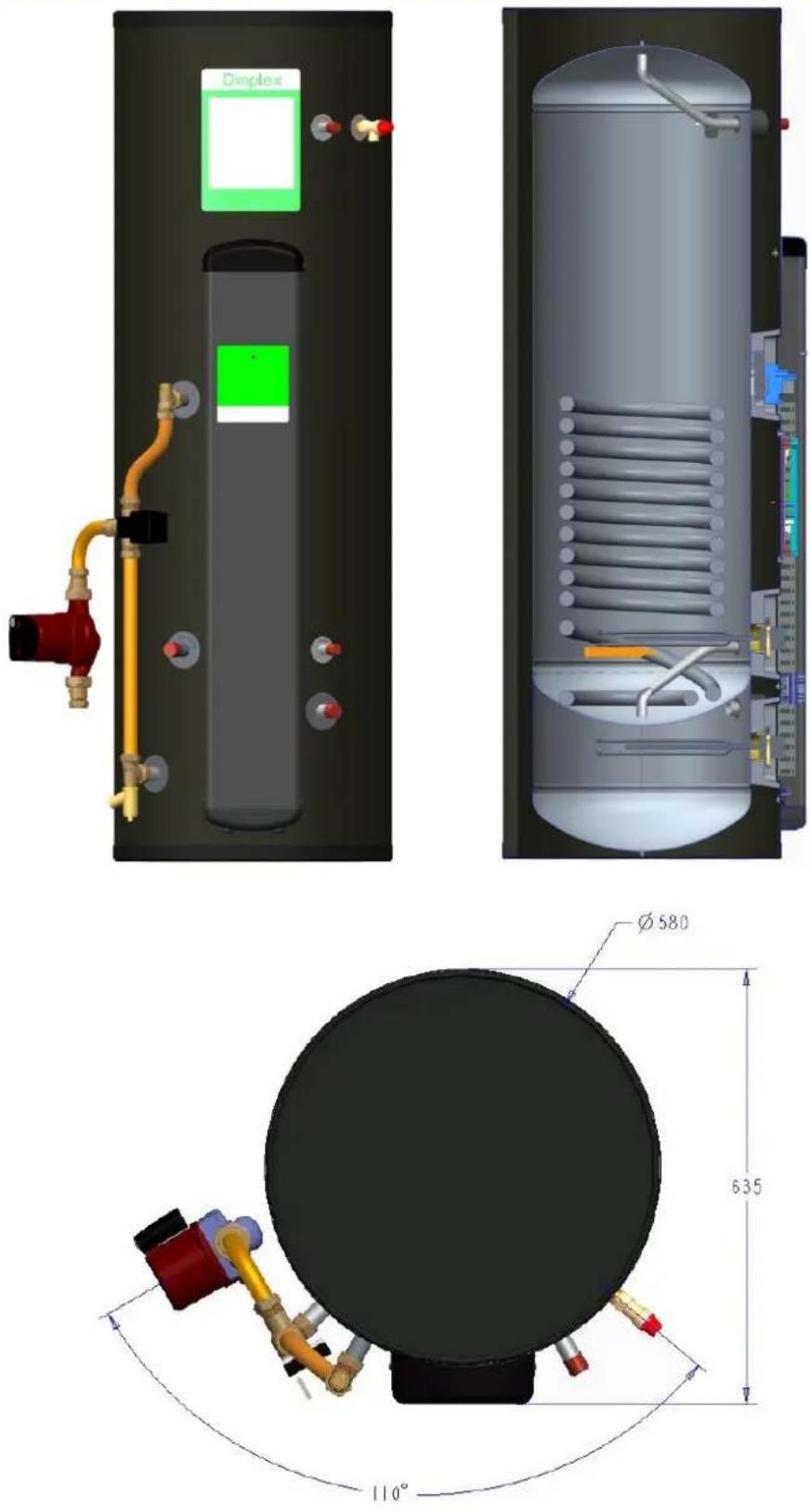 DIMPLEX ECS150HP40A-580 - A Class Heat Pump Buffer Range - 1