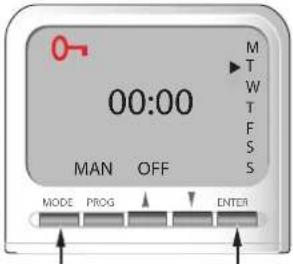 00:00 MAN OFF MODE PROG ENTER M T W T F S S