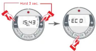 Hold 3 sec. 15:43 ECO PROX ENTER MODE PROX ENTER MODE