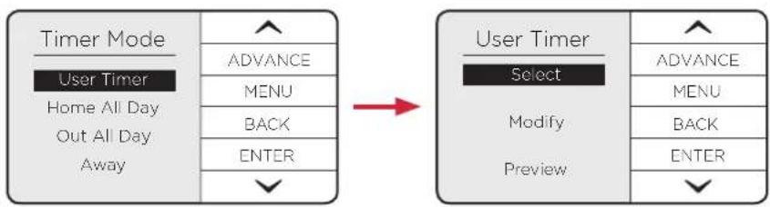 DIMPLEX QRAD200E - Available Timer Modes - 2