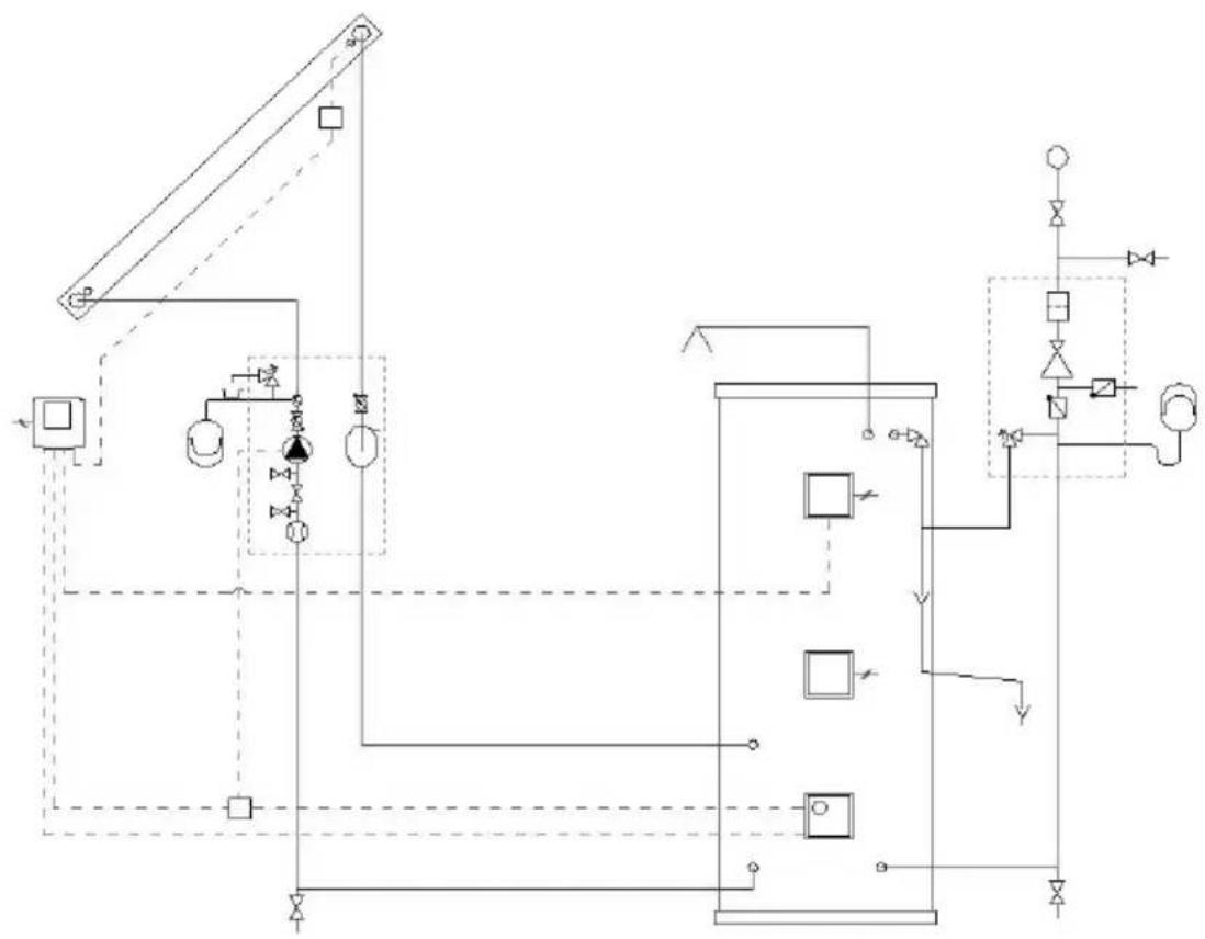 DIMPLEX ECSi175ST-580 - Solar loop wiring schematic (direct and indirect cylinders) - 1