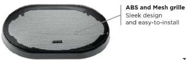 ABS and Mesh grille Sleek design and easy-to-install