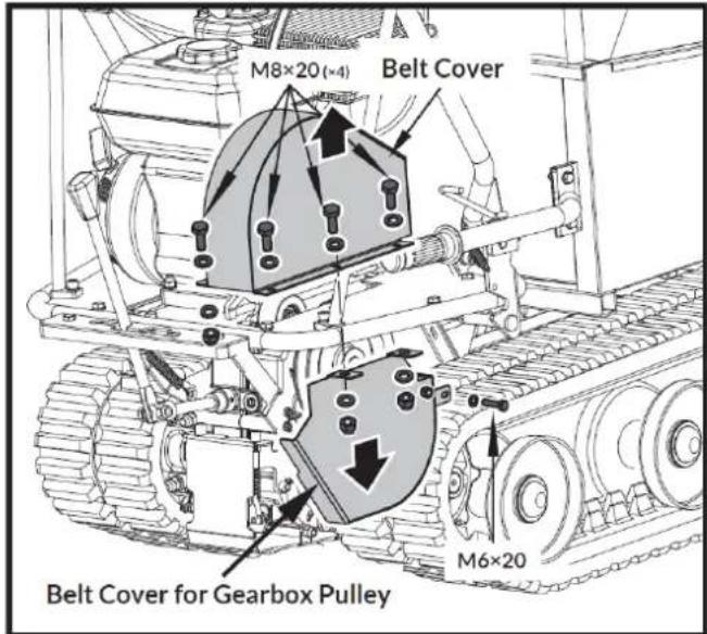 M8×20(×4) Belt Cover M6×20 Belt Cover for Gearbox Pulley