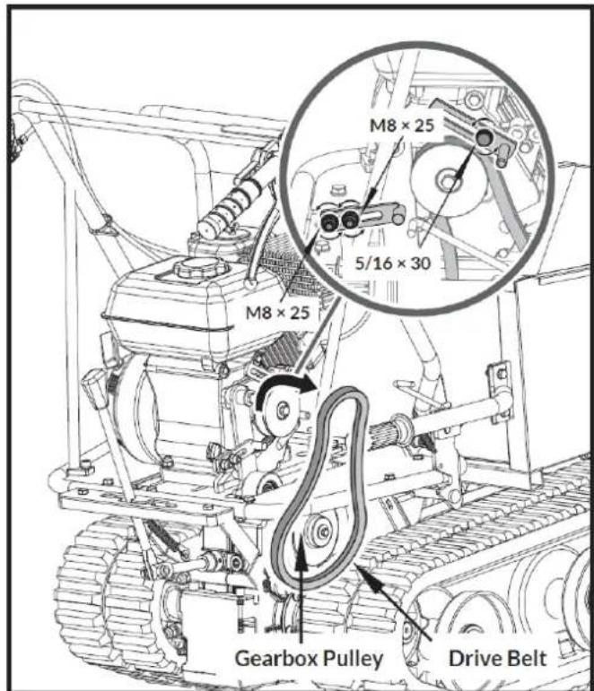 M8 × 25 5/16 × 30 M8 × 25 Gearbox Pulley Drive Belt