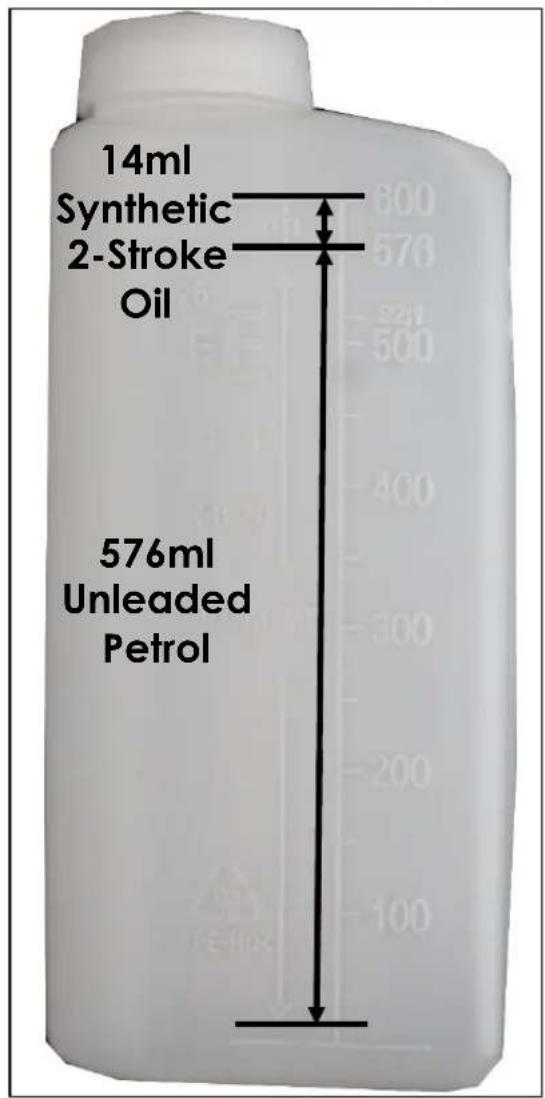 14ml Synthetic 2-Stroke Oil 576ml Unleaded Petrol