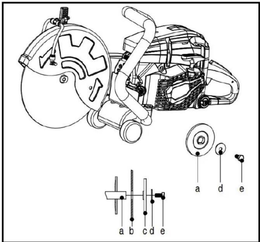 Technical diagram of a mechanical device with labeled parts and exploded view, including a gear mechanism and component assembly details.