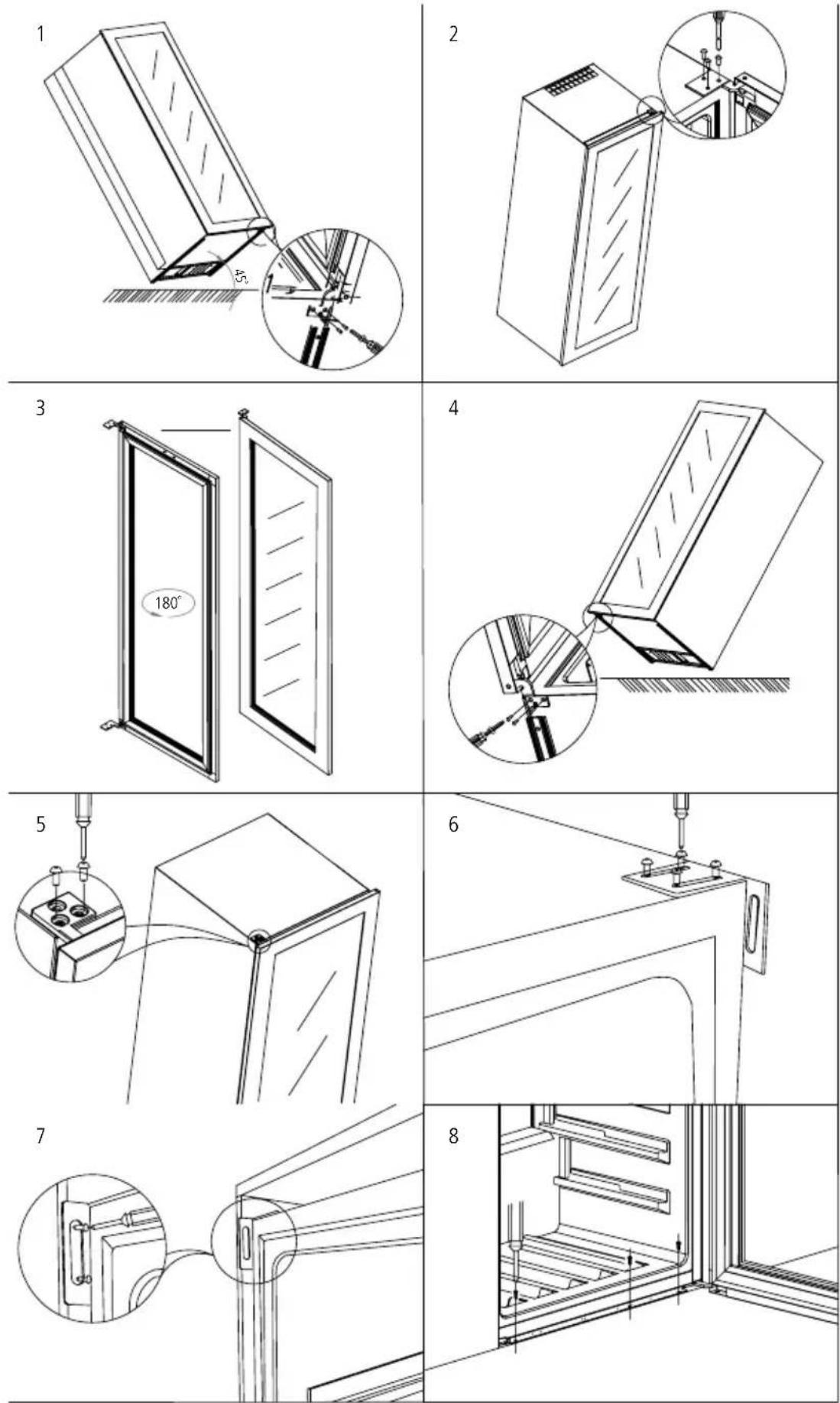 Caple WC1792 - HOW TO CHANGE THE DOOR OPENING - 1