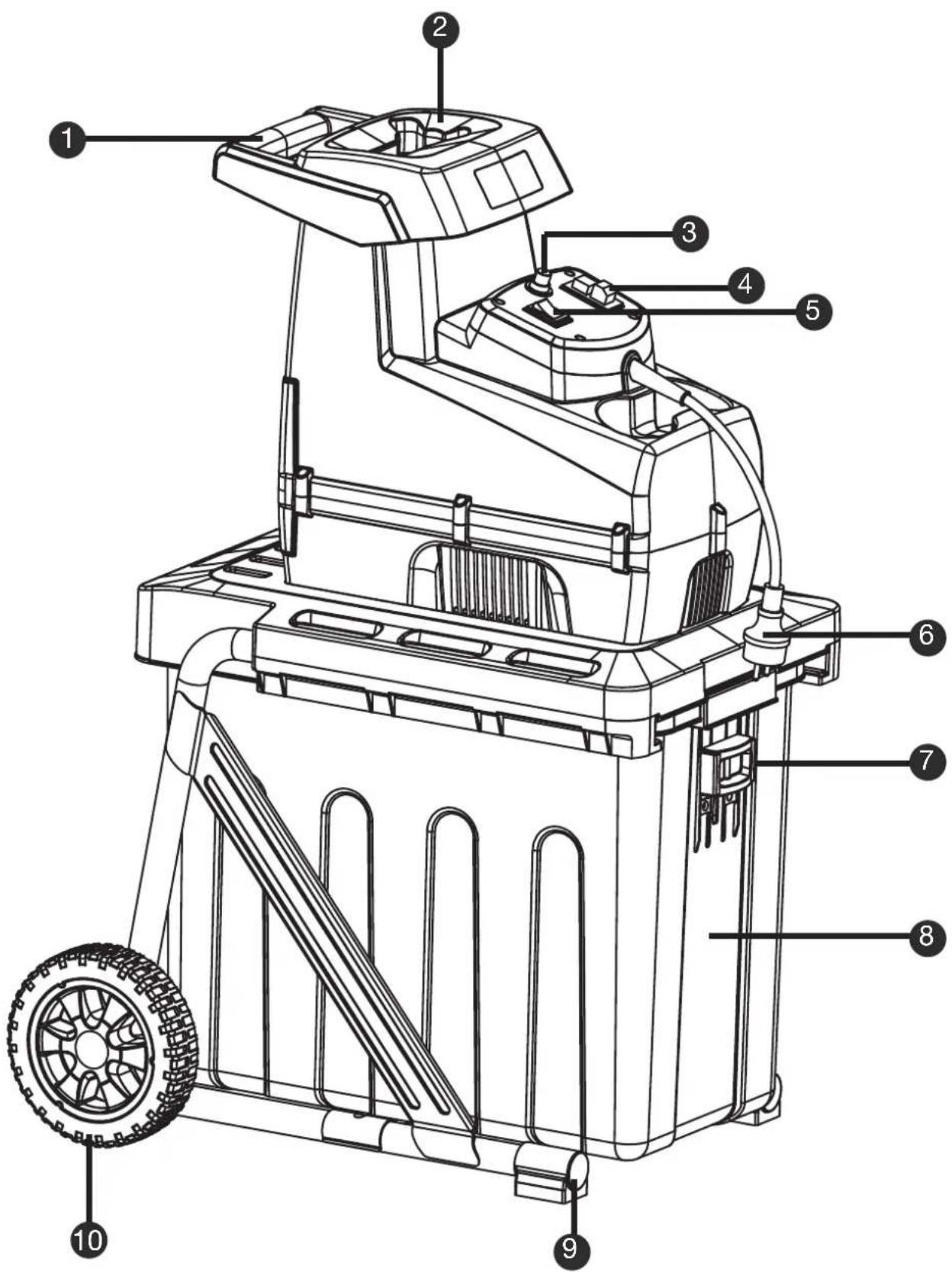 Technical diagram of a mechanical device with numbered parts for identification