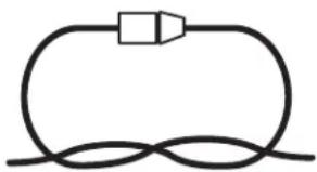 Simple line drawing of a resistor connected in series with a loop (no text or symbols)