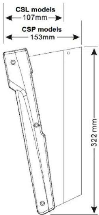 CSL models 107mm CSP models 153mm 322 mm