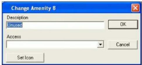 Change Amenity 8 Description Unused OK Access Cancel Set Icon