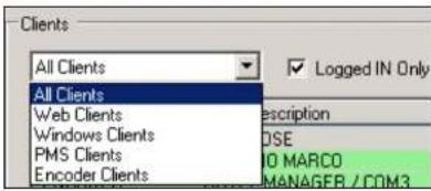 Clients All Clients All Clients Web Clients Windows Clients PMS Clients Encoder Clients DSE IO MARCO MANAGER / COM3