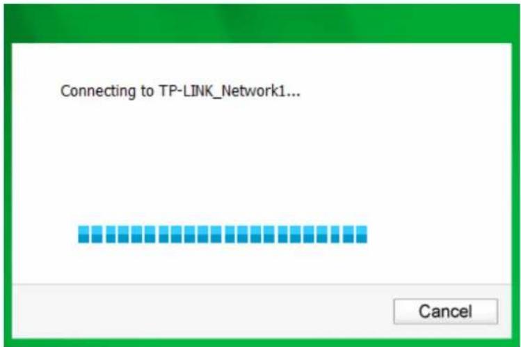 Connecting to TP-LINK_Network1... Cancel