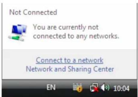 Not Connected You are currently not connected to any networks. Connect to a network Network and Sharing Center EN 10:04