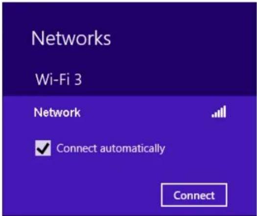 Networks Wi-Fi 3 Network Connect automatically Connect