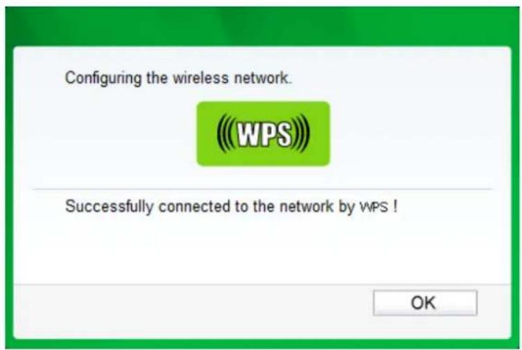 Configuring the wireless network. WPS Successfully connected to the network by wps !