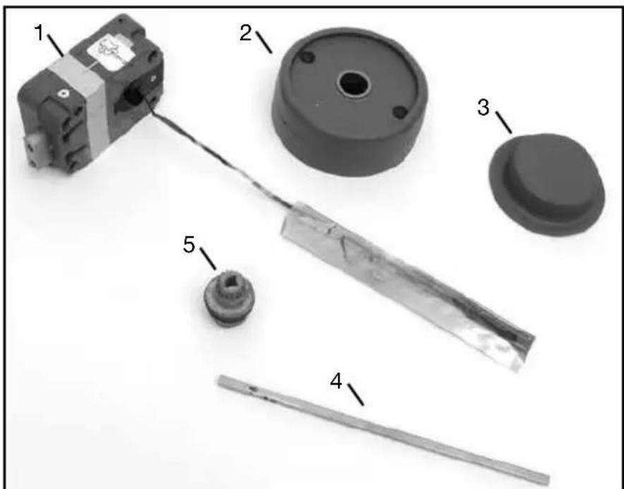 Exploded view diagram of a mechanical assembly with numbered parts for identification
