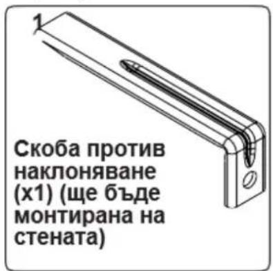 1 Скоба против наклоняване (x1) (ще бъде монтирана на стената)