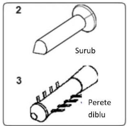 2 Surub 3 Perete diblu
