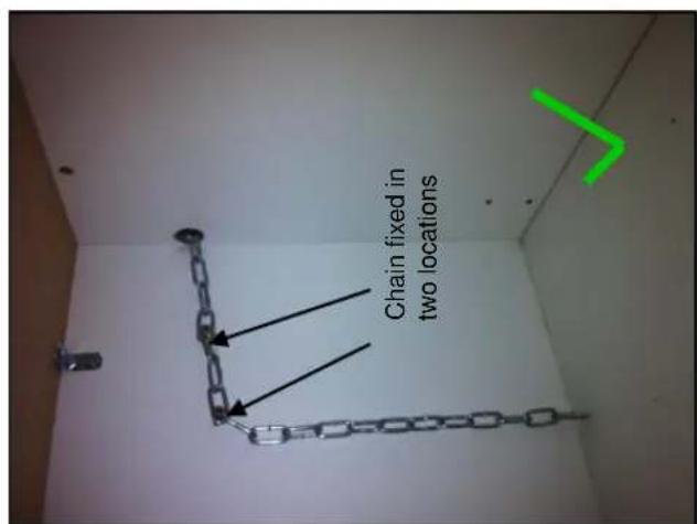Chain fixed in two locations