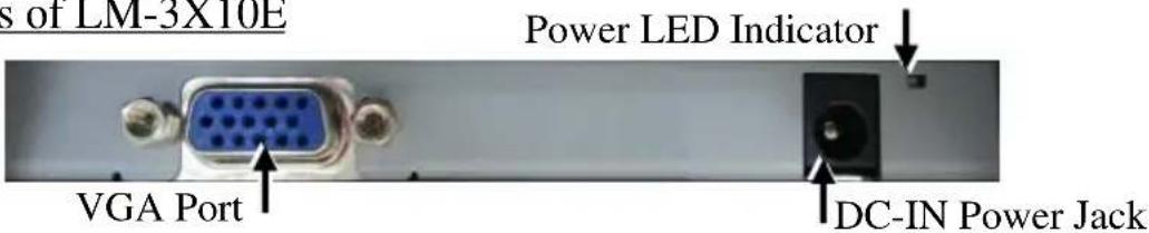 s of LM-3X10E Power LED Indicator VGA Port DC-IN Power Jack