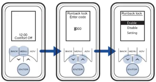 Creda CAR075 - Runback Lock Mode - 2