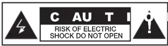 CAUT RISK OF ELECTRIC SHOCK DO NOT OPEN