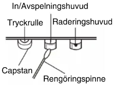 In/Avspelningshuvud Tryckrulle Raderingshuvud Capstan Rengöringspinne