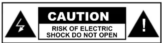 CAUTION RISK OF ELECTRIC SHOCK DO NOT OPEN