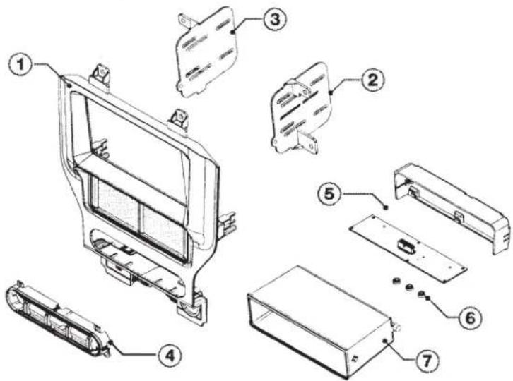 Exploded view diagram of a device showing numbered components for assembly or maintenance reference.