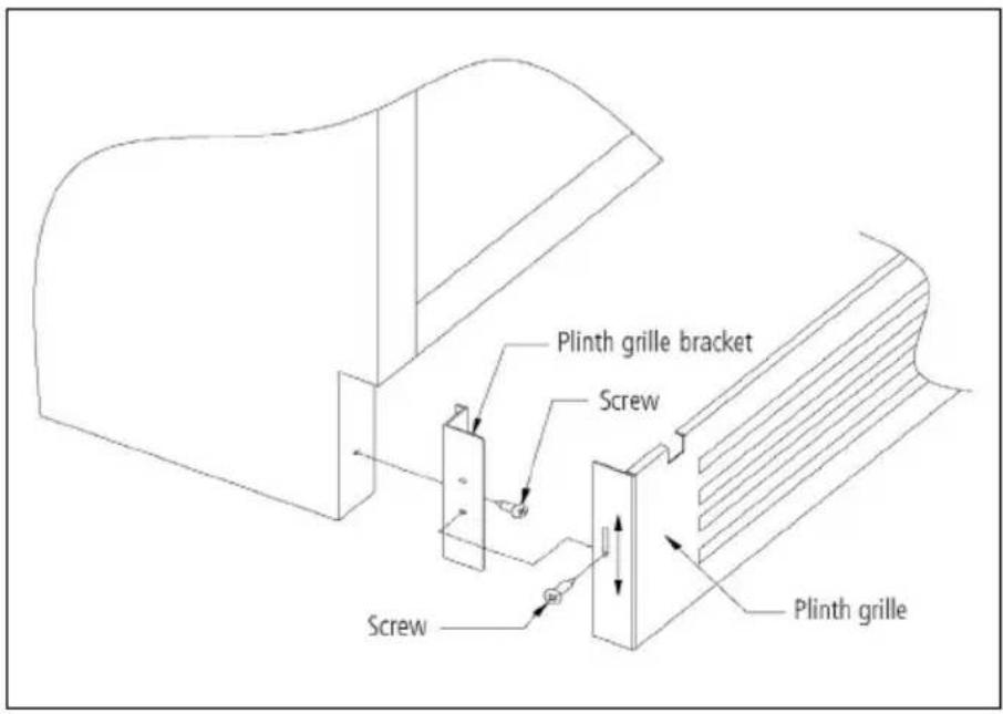Plinth grille bracket Screw Screw Plinth grille