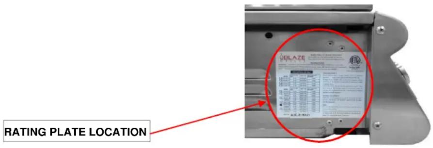 OILAZE RATING PLATE LOCATION