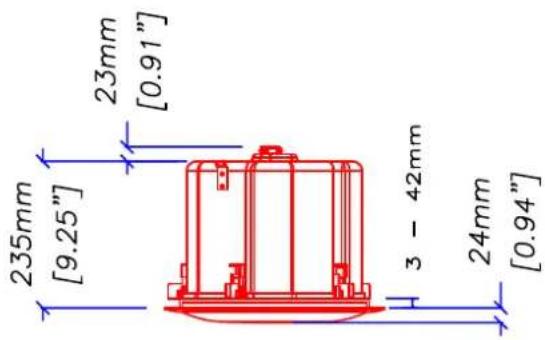 235mm [9.25"] 23mm [0.91"] 3 - 42mm 24mm [0.94"]