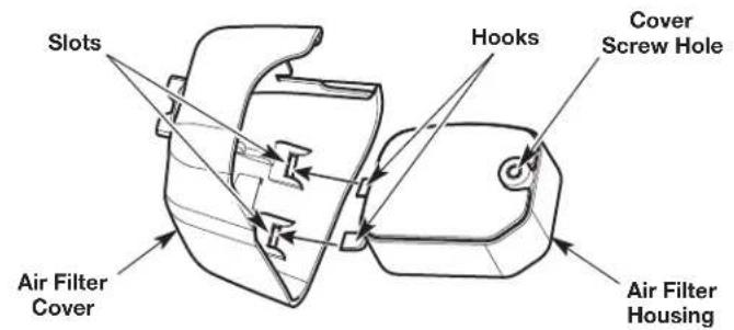 Slots Hooks Cover Screw Hole Air Filter Cover Air Filter Housing