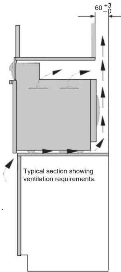 60 +3 Typical section showing ventilation requirements.