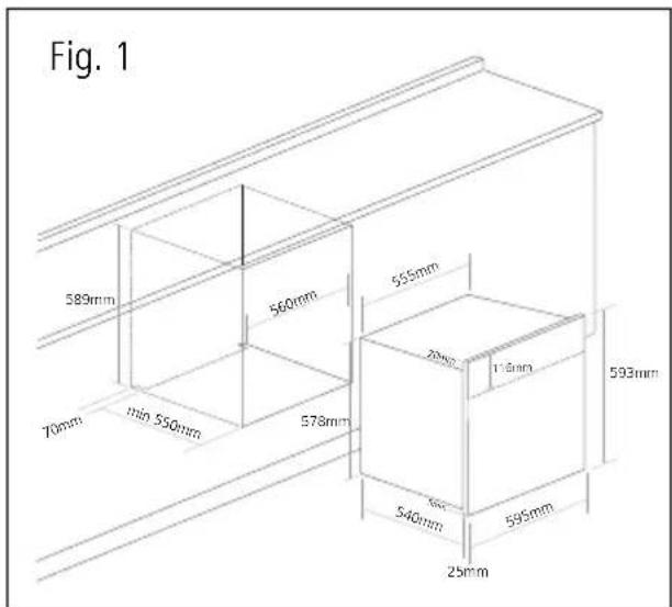 Fig. 1 589mm 70mm min 550mm 560mm 578mm 555mm 25mm 115mm 593mm 540mm 599mm 25mm
