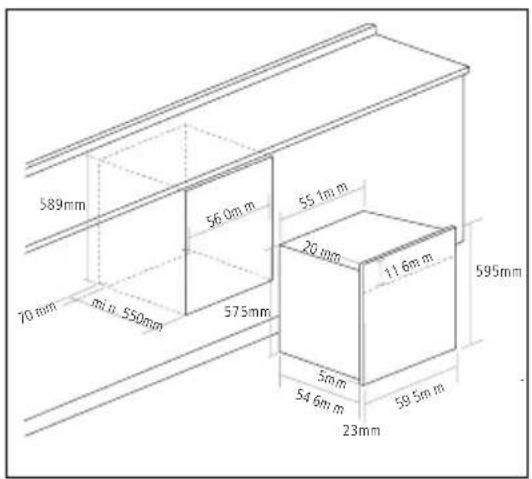 589mm 70 mm mi. 550mm 56.0m m 575mm 20 mm 55.1m m 11.6m m 595mm 54.6m m 58.5m m 23mm