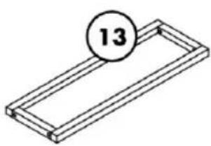 Simple line drawing of a rectangular frame with a circular label containing the number 13 (no text or symbols on the frame itself)