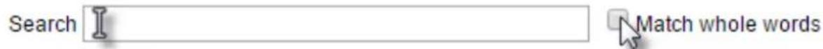 Search Match whole words