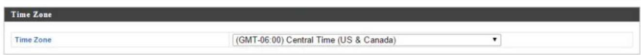 Time Zone Time Zone (GMT-06:00) Central Time (US & Canada)