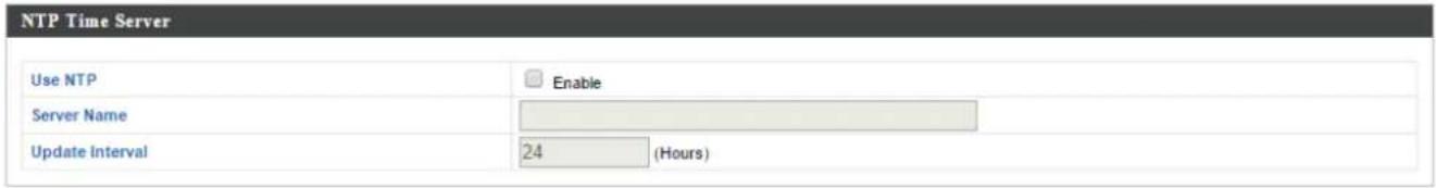 NTP Time Server Use NTP Enable Server Name Update Interval 24 (Hours)