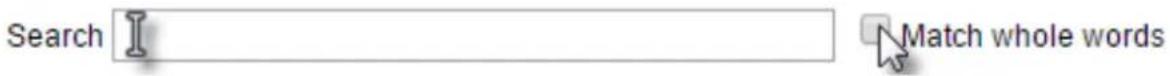 Search I Match whole words