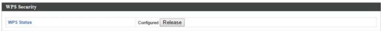 WPS Security WPS Status Configured Release